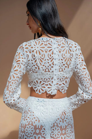 Floral Lace Skirt Set