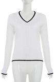 V-Neck Cable Knit Sweater
