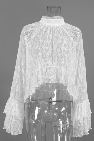 Elegant Lace High-Neck Blouse