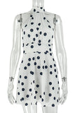 Polka Dot High Neck Casual Dress
