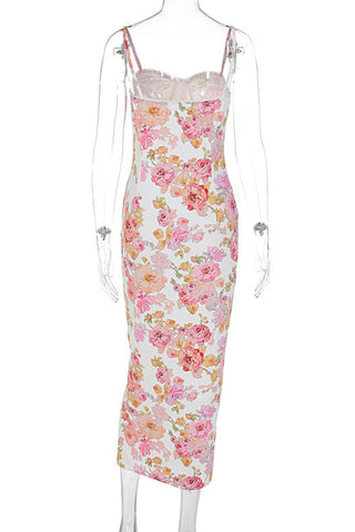 Floral Print Spaghetti Strap Dress