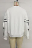 Bow-Accent Striped Sleeve Sweatshirt