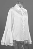 Flared-Sleeve Button-Front Blouse