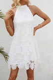 Crochet Halter Casual Dress