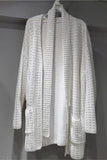 Embellished Open-Front Knit Cardigan