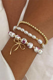 Elegant Bow and Bead Bracelet Set