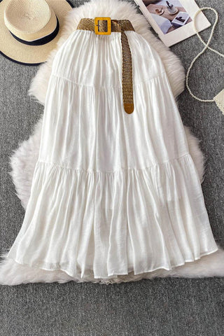 Tiered Maxi Skirt with Belt