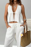 Halter Top and Wide-Leg Pants Set