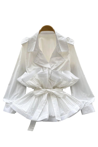 Ruffled Tie-Waist Blouse