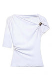 Asymmetric T-Shirt with Ring Detail