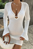 Ring-Detail Long Sleeve Dress