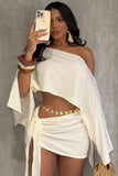 Asymmetric Skirt Set with Tie Detail