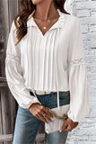 Tie-Neck Pleated Blouse