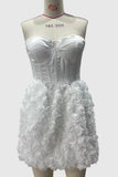 Strapless Floral Evening Dress