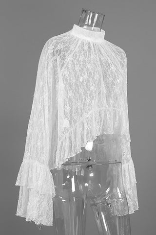 Elegant Lace High-Neck Blouse