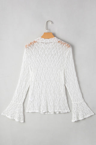 Elegant Lace Long-Sleeve Blouse