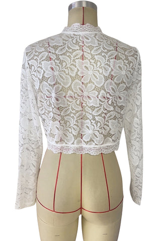 Elegant Lace Long-Sleeve Top