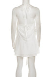 Halter Wrap Dress with Ruffled Hem