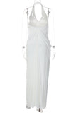 Halter Dress with Draped Detail