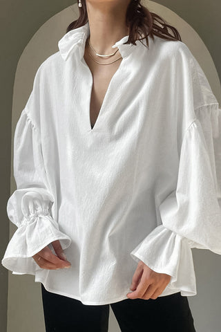 Elegant Ruffle-Collar Blouse