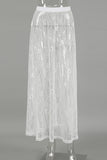 Elegant Sheer Lace Maxi Skirt