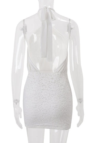 Halter Lace Mini Dress