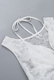 Lace Halter Cami with Deep Plunge Neck