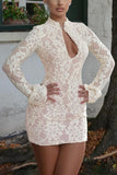 Lace Cutout Mini Dress