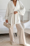 Belted Wrap Jacket with Relaxed Sleeves