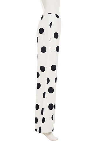 Chic Polka Dot Flare Casual Pants