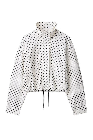 Polka Dot Zip-Up Jacket