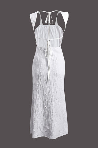 Square-Neck Casual Midi Dress