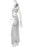Cutout Bodycon Sundress with Side Slit