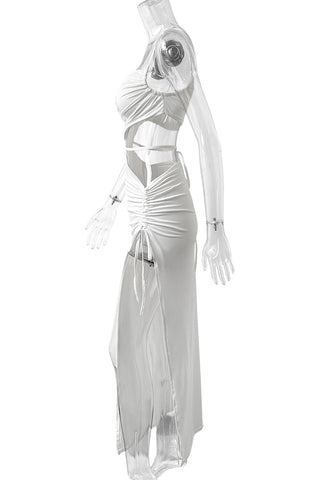Cutout Bodycon Sundress with Side Slit