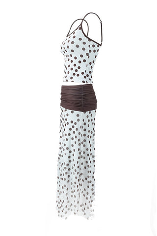 Polka-Dot Sleeveless Skirt Set