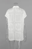 Patterned Button-Up Blouse