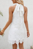Crochet Halter Casual Dress