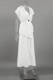 Elegant Buttoned Skirt Set