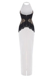 Elegant Lace Panel Maxi Dress