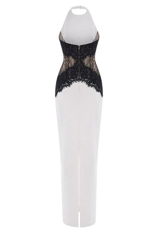 Elegant Lace Panel Maxi Dress