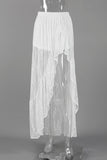 Ruffled Sheer Lace Skirt