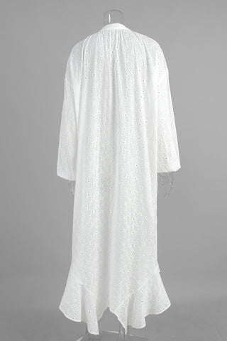 Eyelet Long Casual Dress