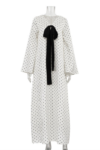 Polka Dot Long Sleeve Casual Dress