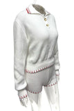 Button-Accent Sweater Short Set