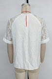 Lace-Sleeve Casual Blouse