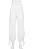 Drawstring Hem Casual Pants