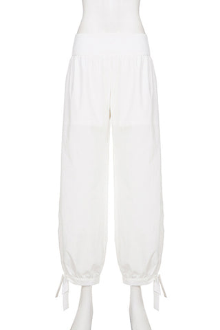 Drawstring Hem Casual Pants