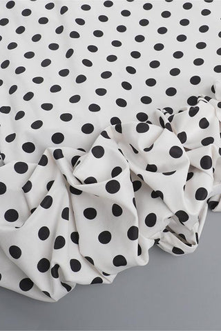 Polka Dot Strapless Midi Dress