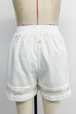 Lace Trim Casual Shorts