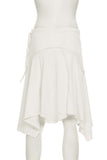 Asymmetrical Midi Skirt with Tie Detail